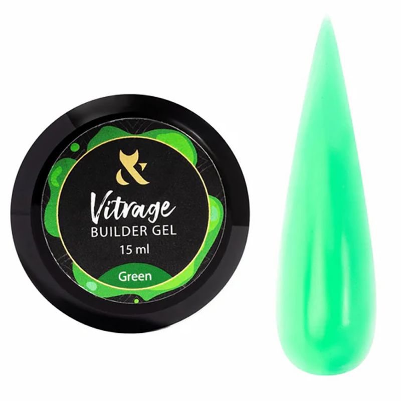 Будівельний вітражний гель F.O.X Vitrage Builder Gel Green (зелений неон) 15 мл