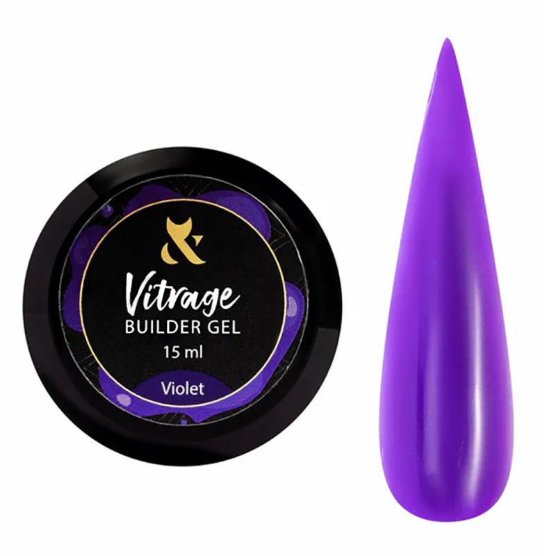 Будівельний вітражний гель F.O.X Vitrage Builder Gel Violet (фіолетовий) 15 мл