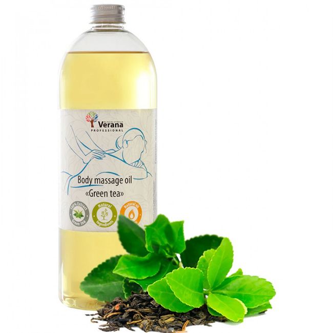 Масажне масло Verana Professional Body Massage Oil Green Tea 1000 мол